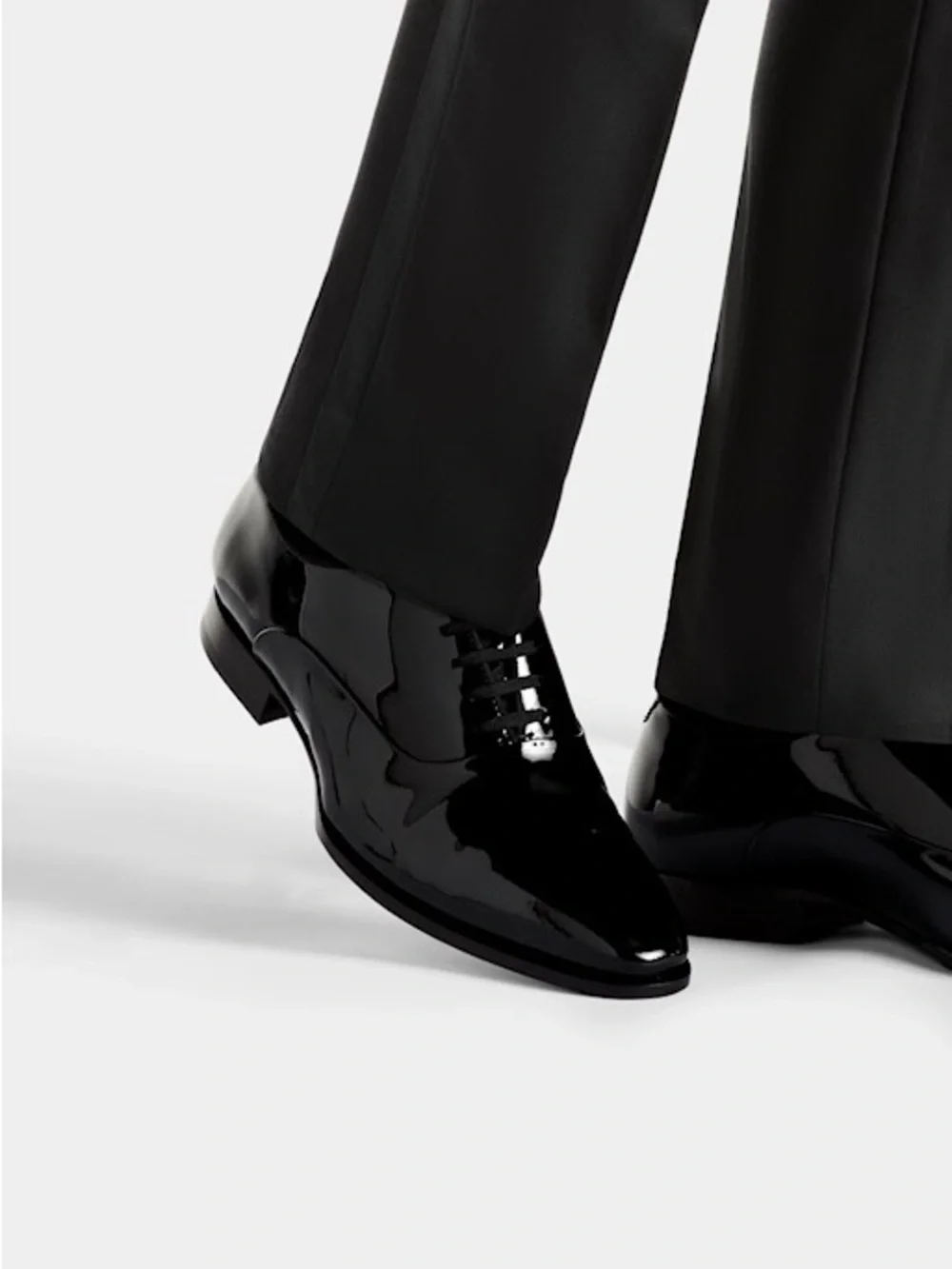 Suitsupply Glossy Black Patent Oxford Dress Shoes